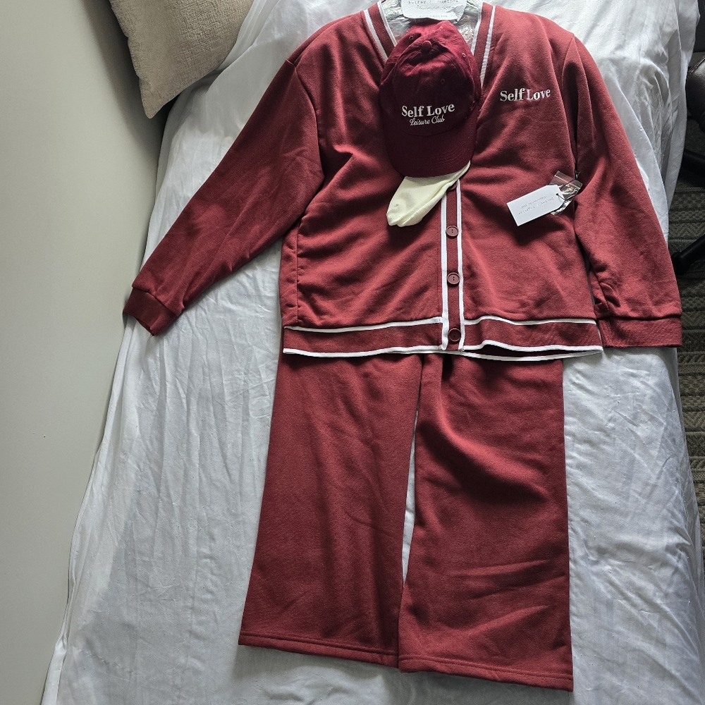 Better Together Matching Loungewear Set Athleisure Cotton Blend Knit Rust XL